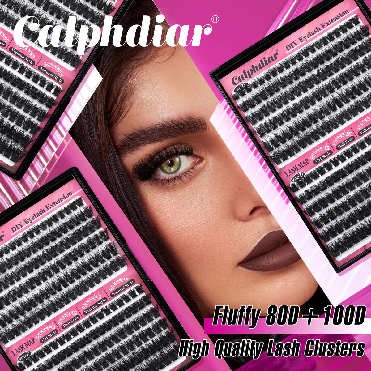 calphdiar Lash Clusters showing mixed lengths