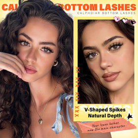 calphdiar Natural Bottom Lash Clusters back view with details