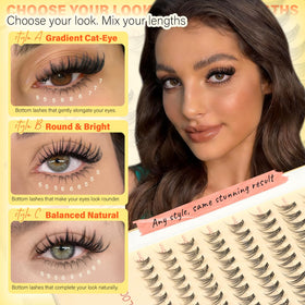 calphdiar Natural Bottom Lash Clusters lifestyle shot with makeup accessories