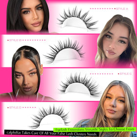 calphdiar Wispy Lash Clusters 220pcs close-up of lashes