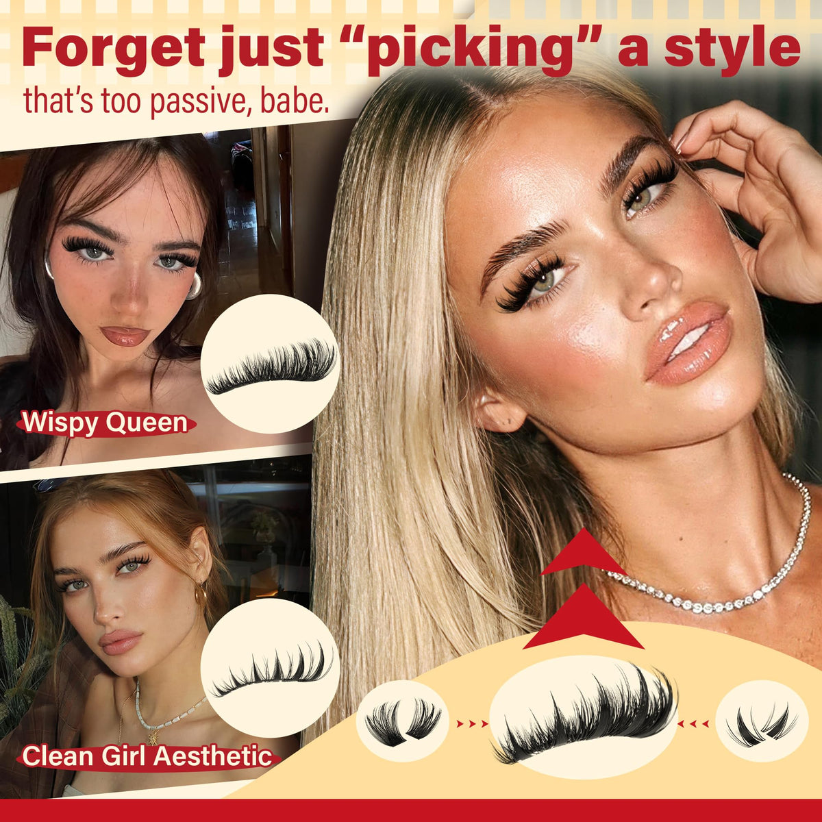 calphdiar wispy volume eyelash clusters close-up