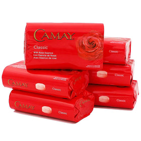 Camay Classic Bar Soap Rose Essence front view with packaging