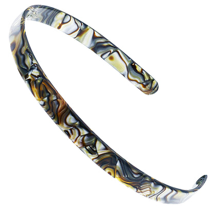 Camila French Headband in onyx colour front view