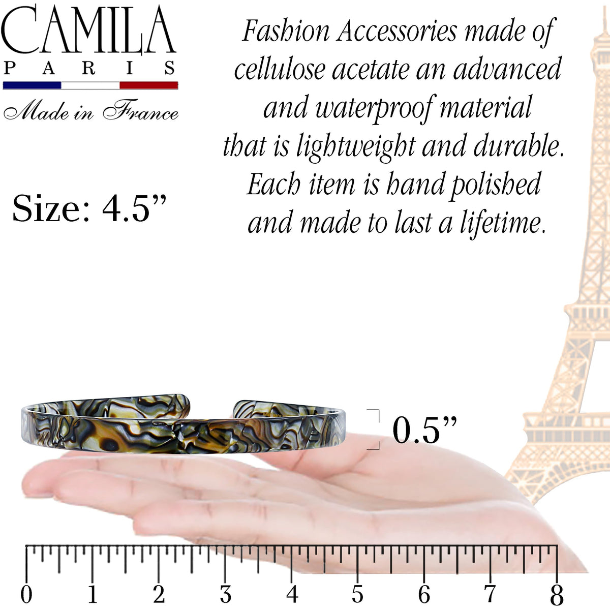 Camila French Headband side view with polished finish