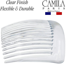 Camila French Side Combs large curved clear close-up
