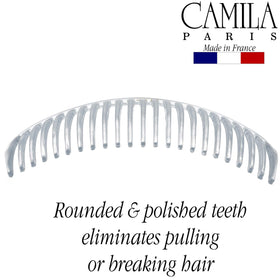 Camila French Side Combs large curved clear with hair accessories