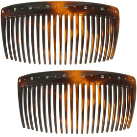 Camila Large Curved Side Comb with Swarovski Crystals front view