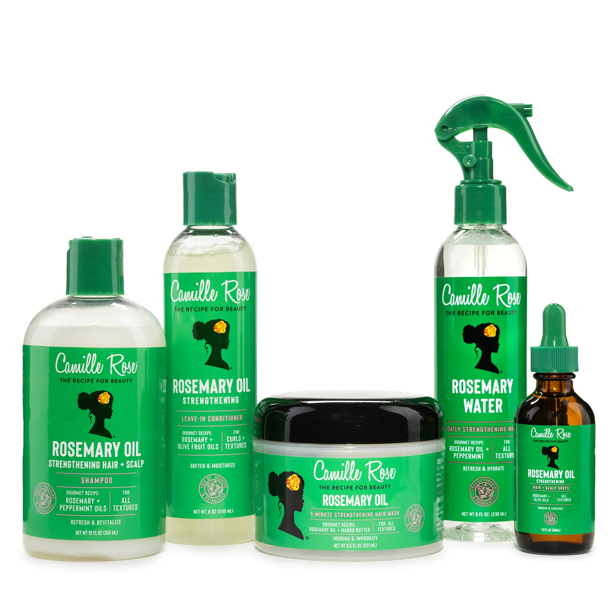Camille Rose Rosemary Water Daily Hair Strengthening Mist packaging details