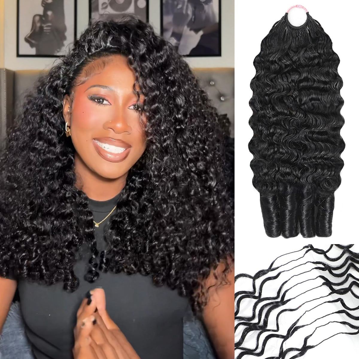 CanaryFly Burmese Curly Crochet Hair 22 Inch front view