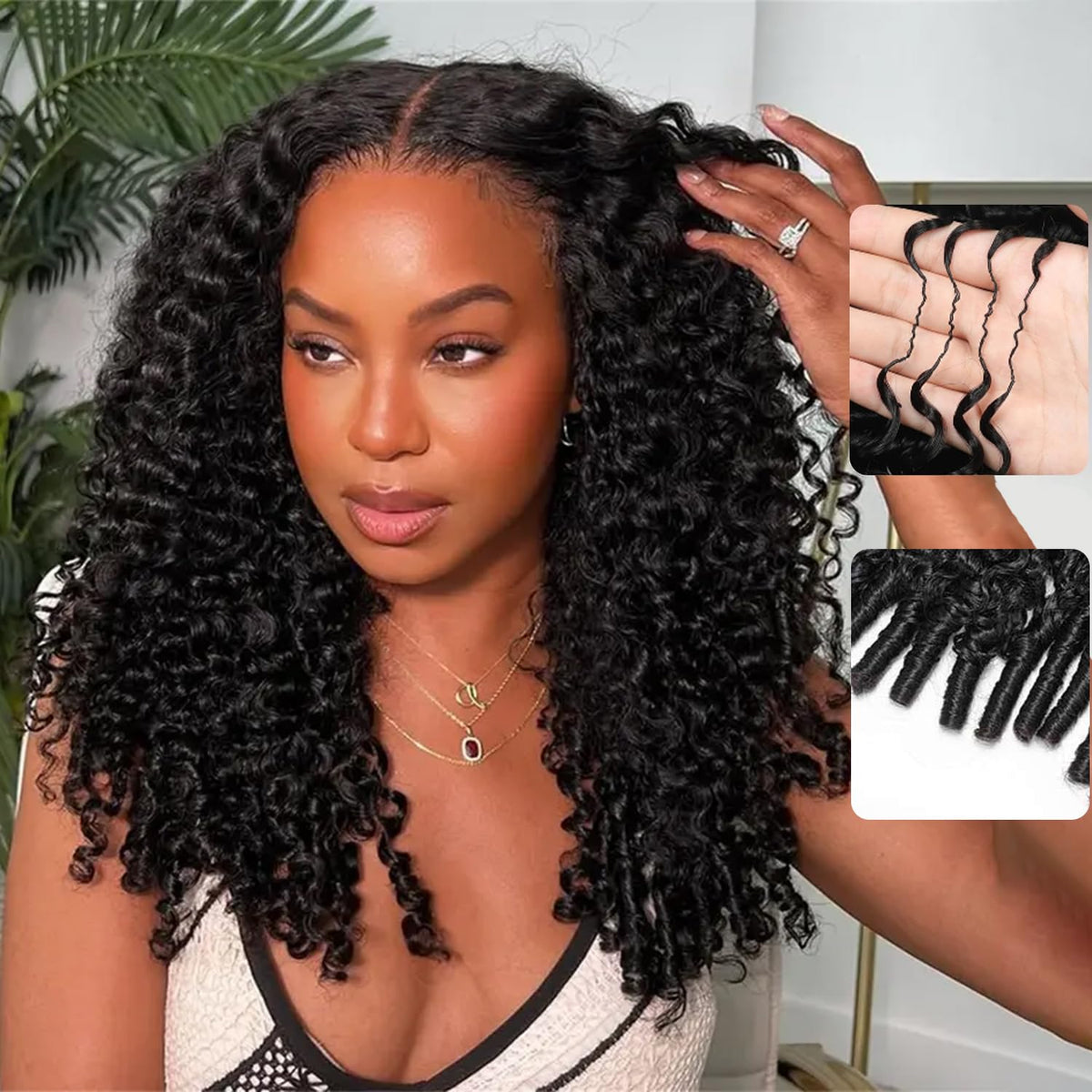 CanaryFly Burmese Curly Crochet Hair Extensions 240g front view