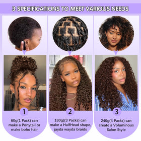 CanaryFly Burmese Curly Crochet Hair Extensions displayed on a mannequin