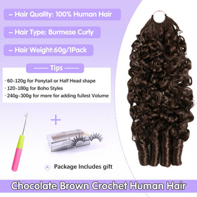 CanaryFly Chocolate Brown Burmese Curly Crochet Hair packaging