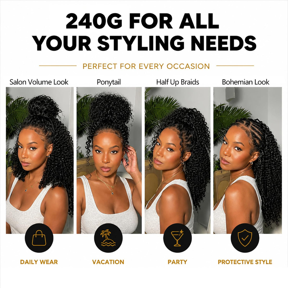 CanaryFly crochet hair extensions in natural light