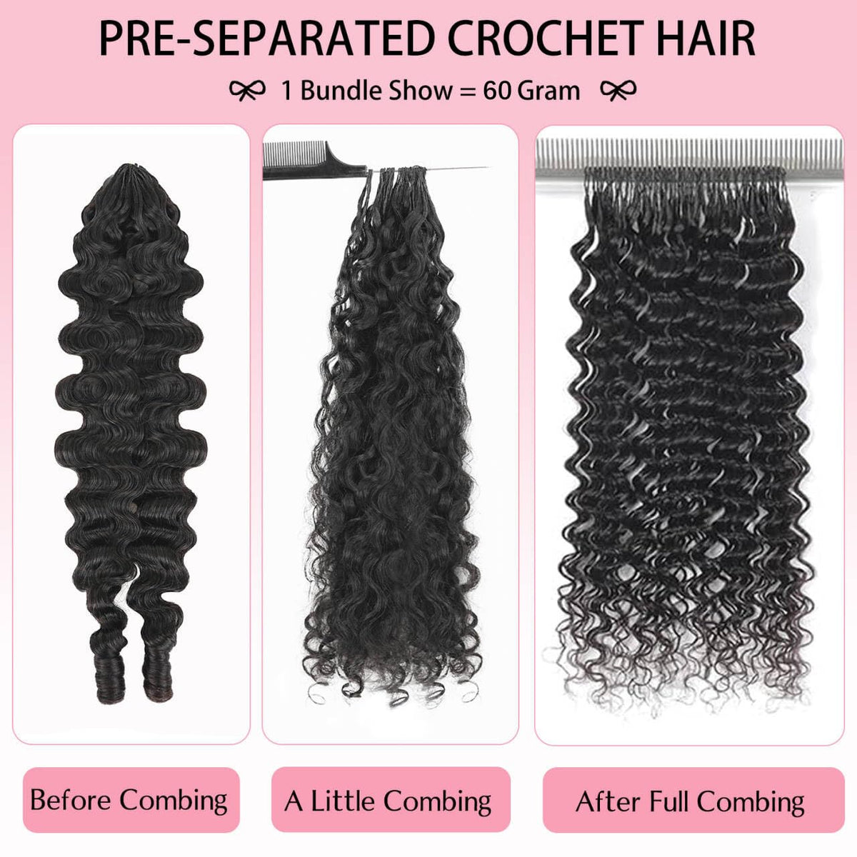 CanaryFly crochet hair extensions in various lengths