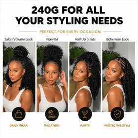 CanaryFly crochet hair extensions styled on a mannequin