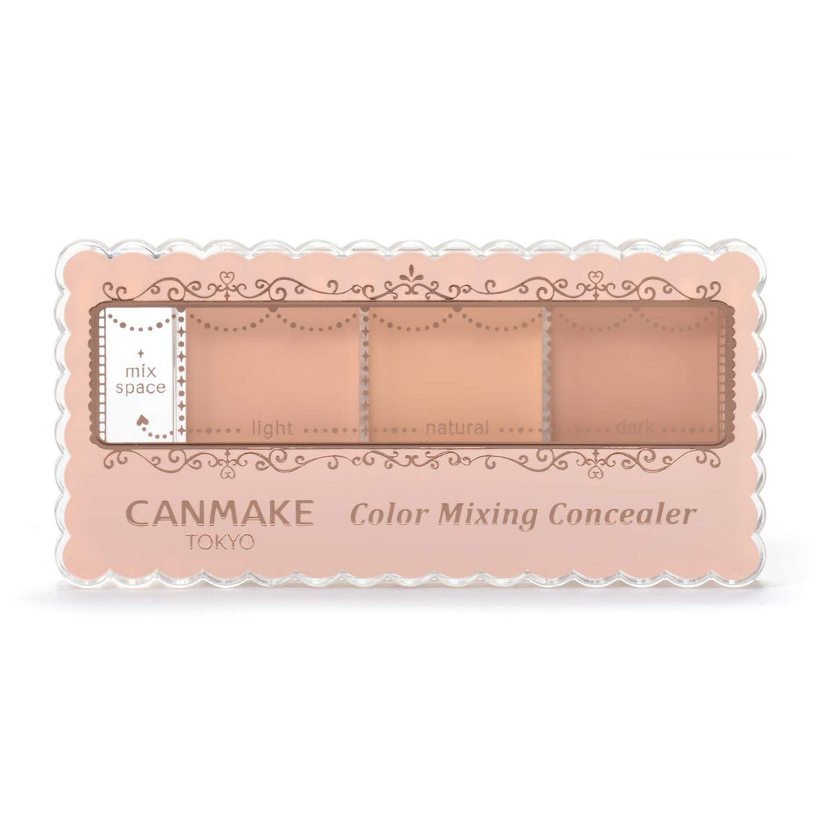 CANMAKE Color Mixing Concealer Palette front view with three shades