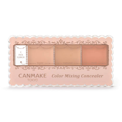 CANMAKE Color Mixing Concealer palette front view with three shades