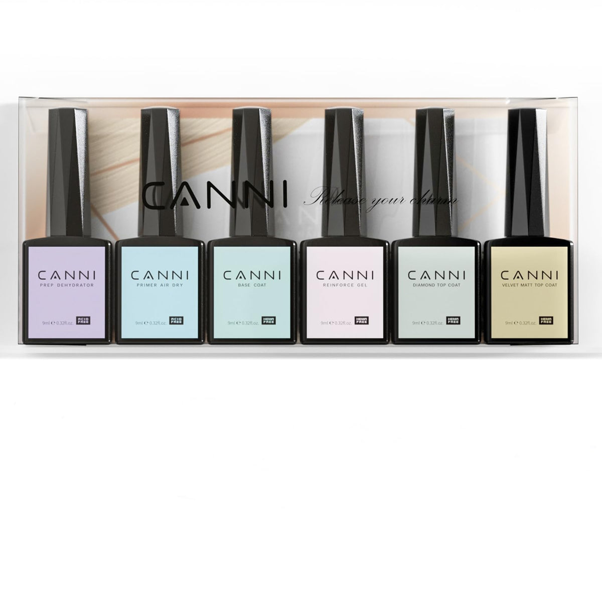 CANNI 6Pcs Hema-Free Nail Polish Set front view