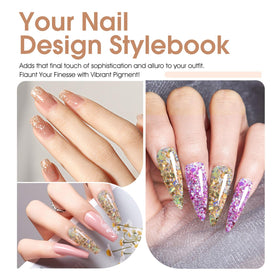 CANNI 9ml Broken Gold Glitter Gel Nail Polish in a nail art setup