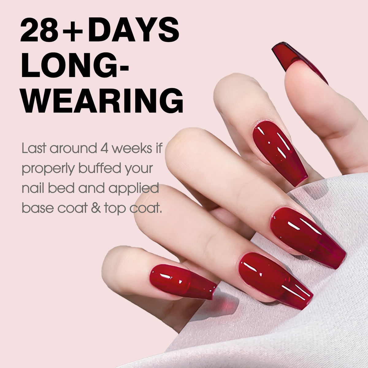 CANNI 9ml Dark Red Gel Nail Polish application on nails