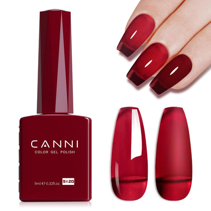 CANNI 9ml Jelly Dark Red Gel Nail Polish front view
