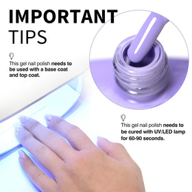 CANNI 9ml Light Purple Gel Nail Polish on a nail art display