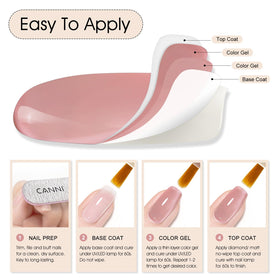 CANNI 9ml Nude Pink Jelly Gel Nail Polish with nail art tools