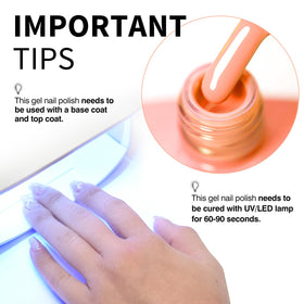CANNI 9ml Pastel Pink Orange Gel Nail Polish applied on nails