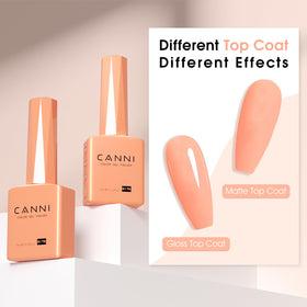 CANNI 9ml Pastel Pink Orange Gel Nail Polish on a nail art display