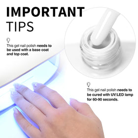 CANNI 9ml Pure White Gel Nail Polish applied on nails