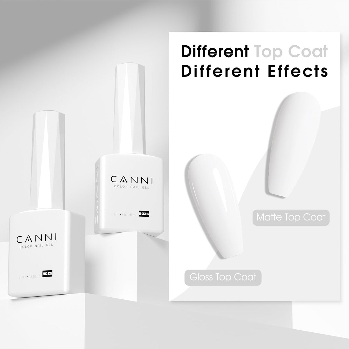 CANNI 9ml Pure White Gel Nail Polish in a nail care setup