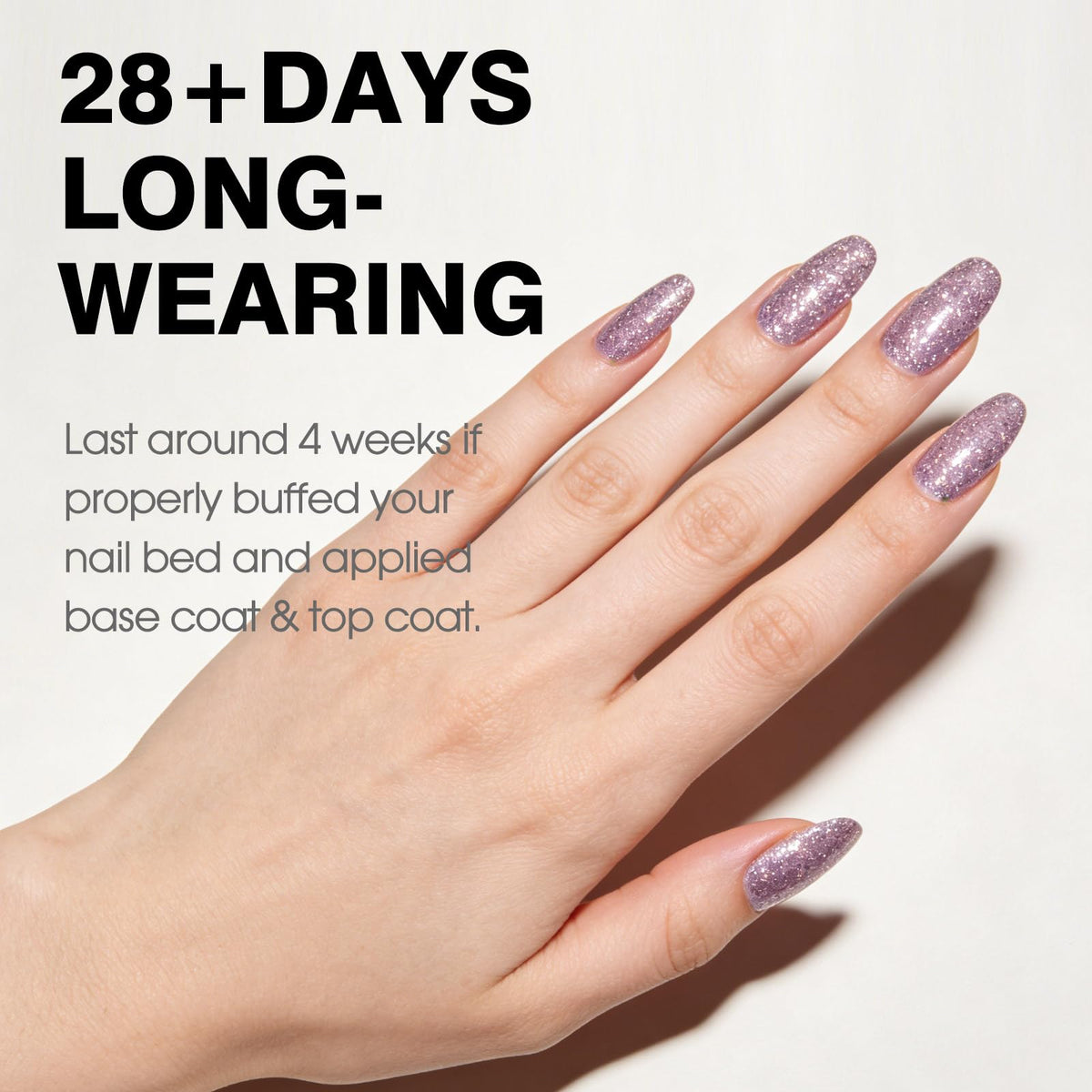 CANNI 9ml Purple Glitter Gel Nail Polish application on nails