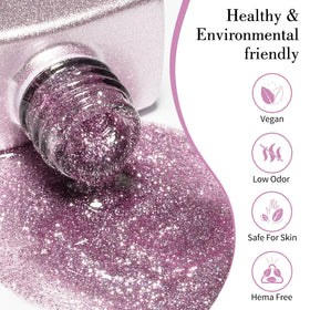 CANNI 9ml Purple Glitter Gel Nail Polish bottle with brush