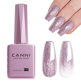 CANNI 9ml Purple Glitter Gel Nail Polish front view