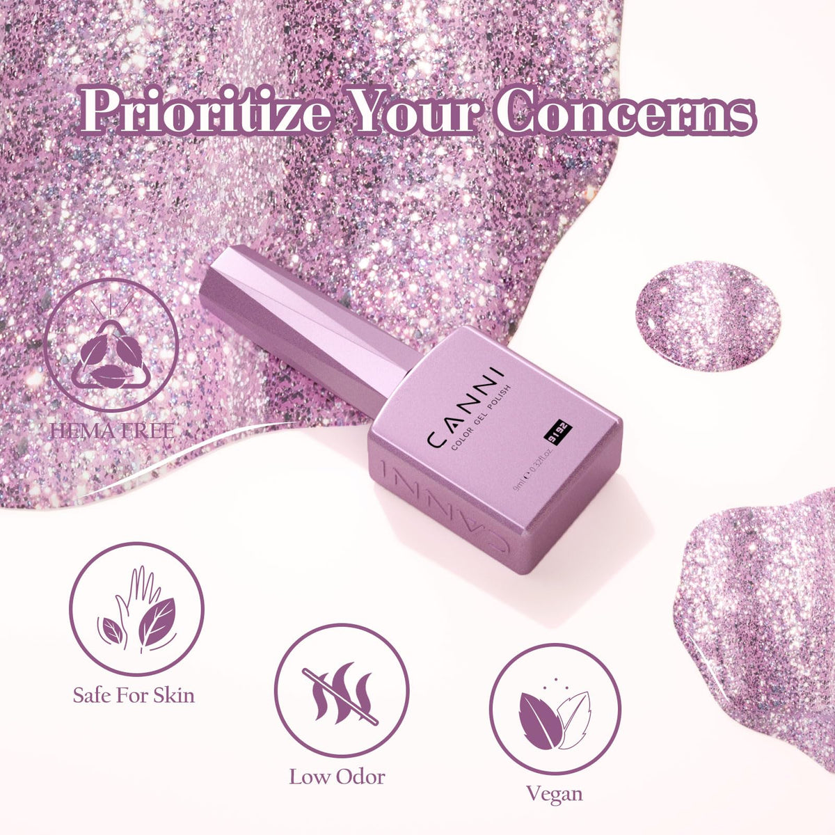 CANNI 9ML Shimmer Gel Nail Polish applied on nails