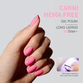 CANNI Baby Pink Gel Nail Polish application on nails