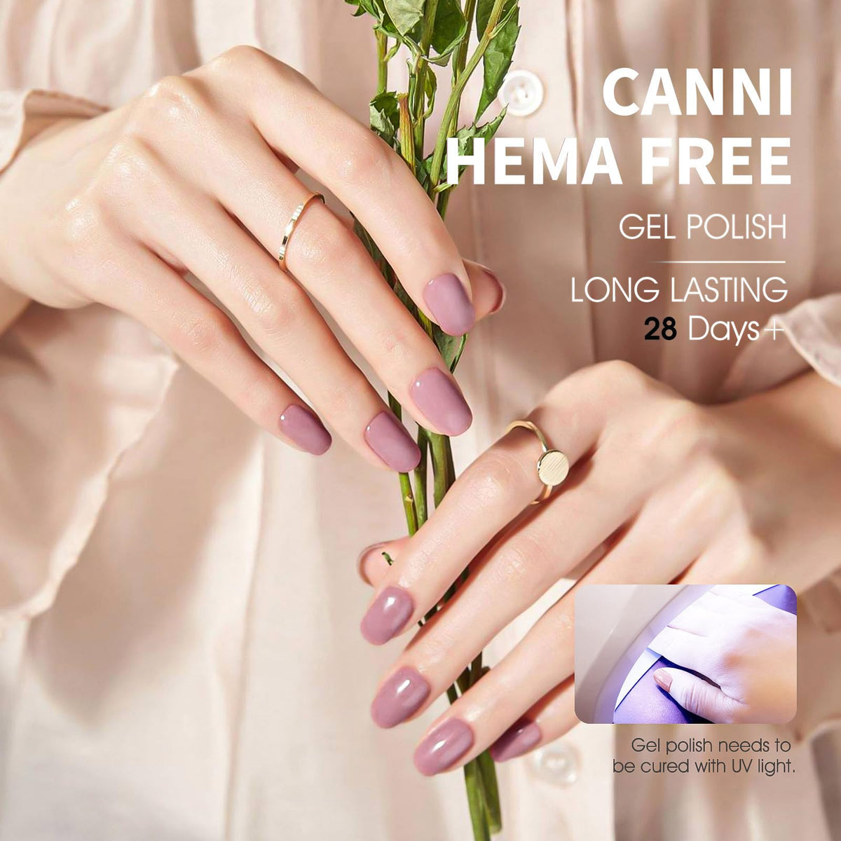 CANNI Baby Pink Gel Nail Polish applied on nails