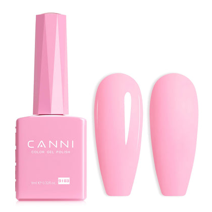 CANNI Baby Pink Gel Nail Polish front view with light nude colour