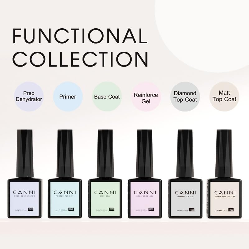 CANNI base coat gel bottle with 3D crystal label