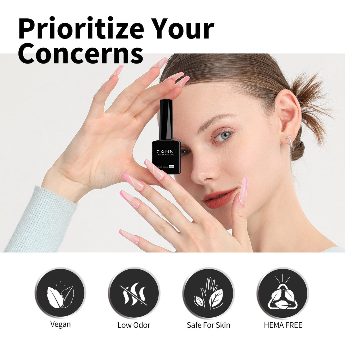 CANNI Black Gel Nail Polish packaging and bottle