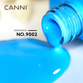CANNI Blue Gel Nail Polish application on nails
