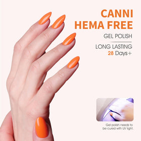 CANNI Bright Orange Gel Nail Polish applied on nails
