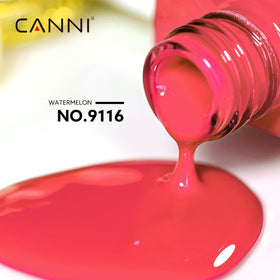CANNI Bright Red Gel Nail Polish application on nails