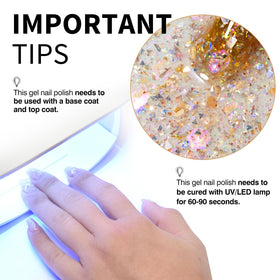 CANNI Broken Gold Glitter Gel Nail Polish application on nails
