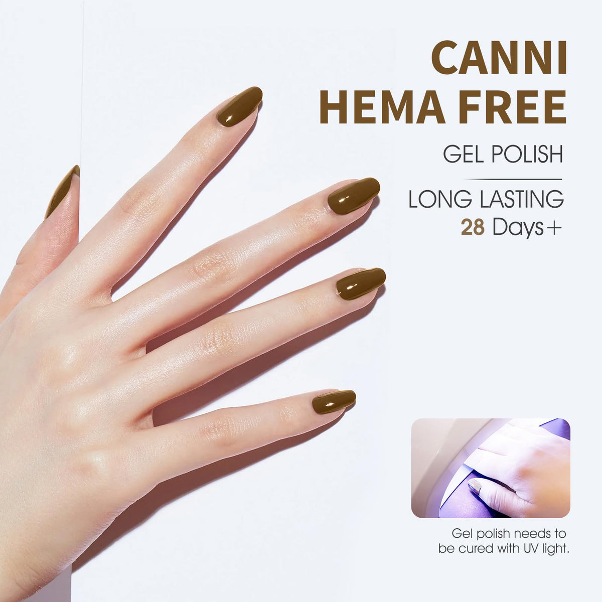 CANNI Brown Gel Nail Polish colour bottle with label