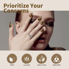 CANNI Brown Gel Nail Polish showing texture