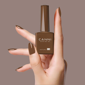 CANNI Brown Gel Nail Polish swatch on nail wheel