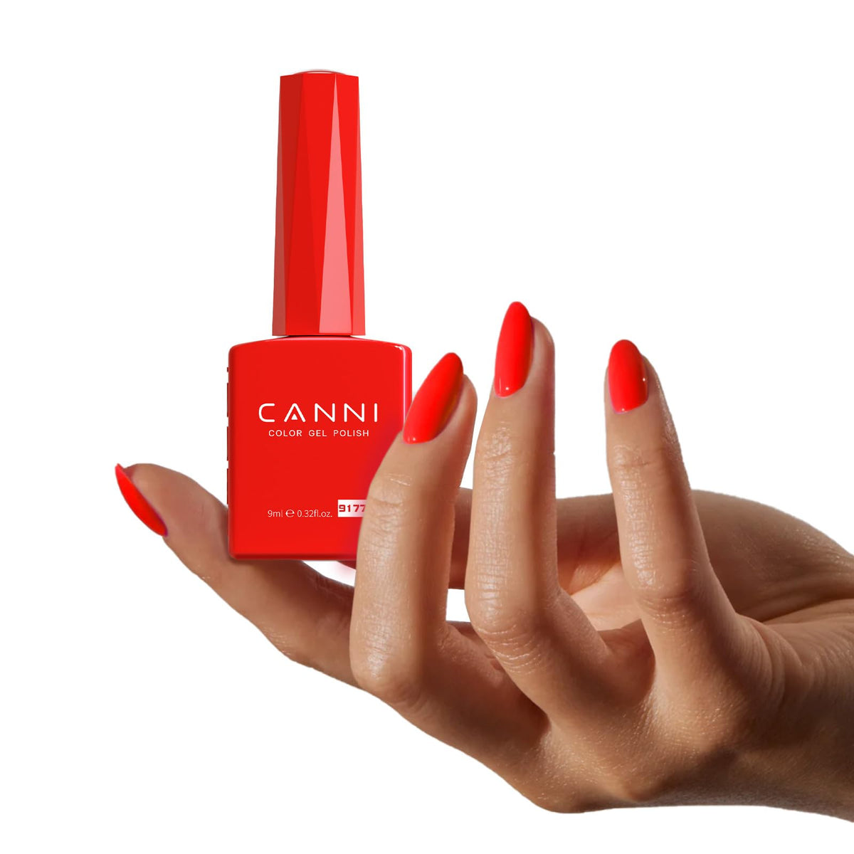 CANNI Classic Red Gel Nail Polish with base and top coat