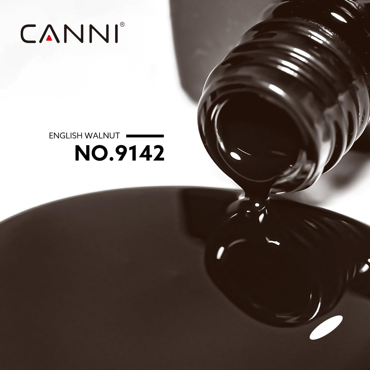 CANNI Dark Brown Gel Nail Polish applied on nails