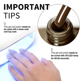 CANNI Dark Brown Gel Nail Polish applied on nails